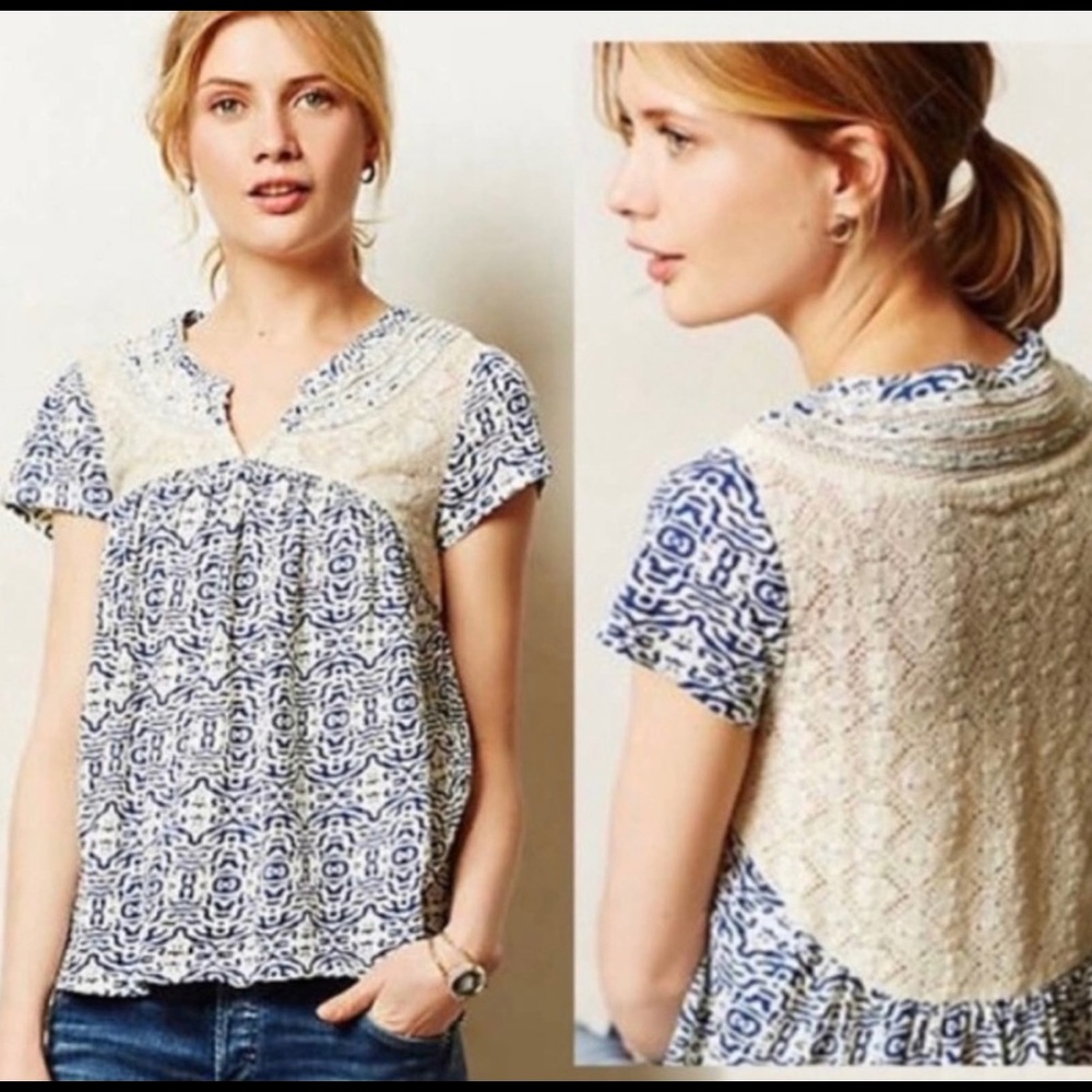 Lace detailed Anthropologie top